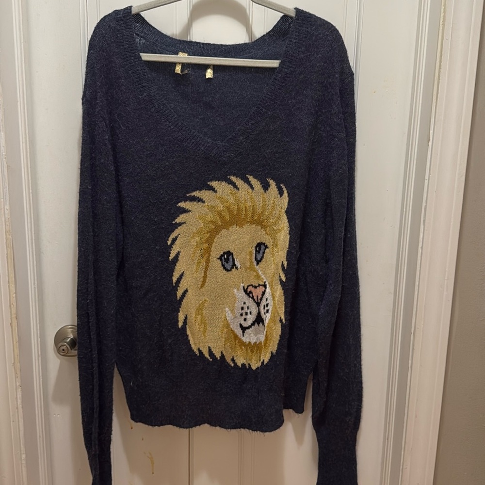 Wildfox oversized navy lion sweater.